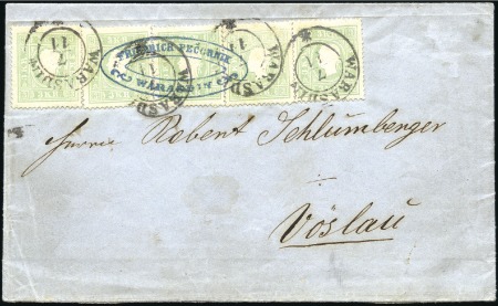 Stamp of Hungary 3Kr grün Ausgabe 1859 (5) auf einfachschweren Falt