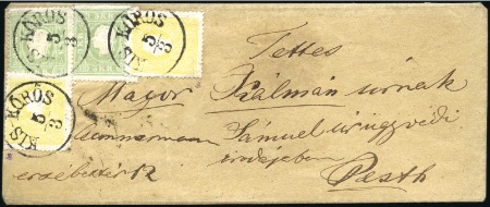 Stamp of Hungary 3Kr grün (2) + 2Kr gelb (2), alle Type II als einf