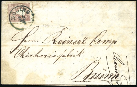 Stamp of Hungary 10Kr braun Type II auf einfachschweren Faltbrief e