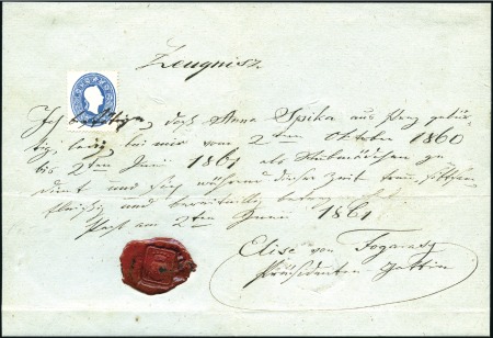 Stamp of Hungary FISKALVERWENDUNG
15Kr blau Ausgabe 1861 als Fiska