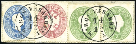 Stamp of Hungary AUSGABENMISCHFRANKATUR
1863 5Kr rot eng gezähnt z