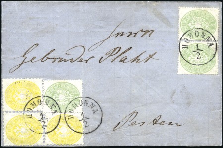 Stamp of Hungary AUSGABENMISCHFRANKATUR
2Kr gelb weit gezähnt 1863
