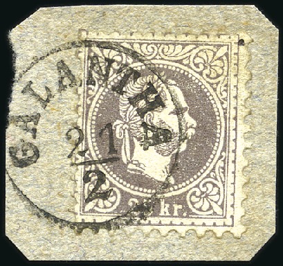 Stamp of Hungary 25Kr dunkel violett entwertet mit GALANTHA 21/2 au