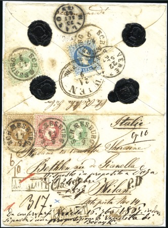 Stamp of Hungary VIERFARBENMEHRFACHFRANKATUR
15Kr braun + 5Kr rosa