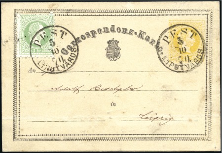Stamp of Hungary Ganzsachen - Postal Stationery

3Kr grün auf 2Kr