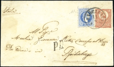Stamp of Hungary 5Kr rot Ganzsachenkuvert Ungarn Buchdruck in Ausga