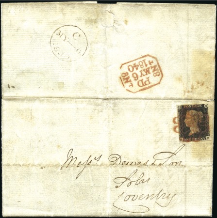 Stamp of Great Britain » 1840 1d Black and 1d Red plates 1a to 11 WITHDRAWN
