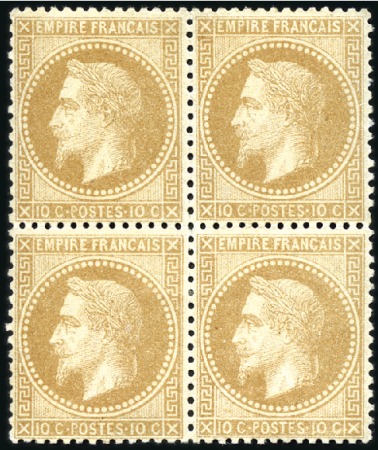 Stamp of France 10c Lauré Type II en bloc de 4 neuf, TB