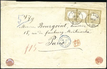 Stamp of France » Guerre de 1870-1871 Alsace-Lorraine : Lettre de Thann 16.09.72 pour Pa