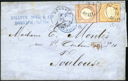Stamp of France » Guerre de 1870-1871 Alsace-Lorraine : Lettre avec Allemagne 2 1/2 Gr +