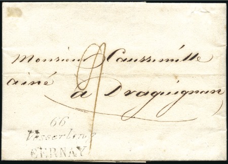 Stamp of France » Collections 1793-1823, Lot de 6 lettres préphila d'Alsace, don