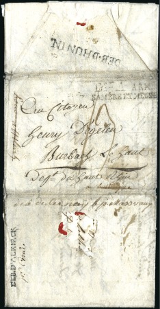 Stamp of France 1795 Rare triple déboursé d'Alsace sur lettre de s