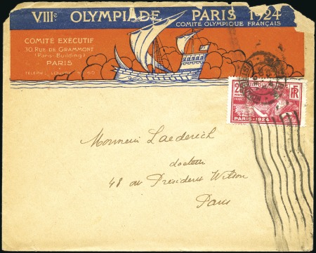 Stamp of Olympics 1924 (May 30) Official Olympic Committee envelope 