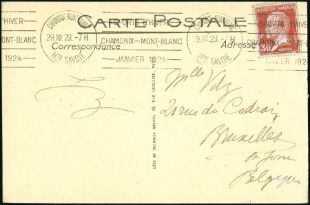 Stamp of Olympics 1923 (Dec 29) Picture postcard of the Bobsleigh in