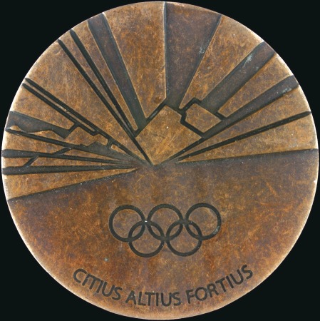 Stamp of Olympics 2006 Turin medallion in bronze, proposed as the vo