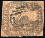 Stamp of Australia » Western Australia 1857-59 Swan 2d brown-black on Indian red paper sh