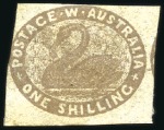 Stamp of Australia » Western Australia 1854-64 Swan selection of 7 stamps incl. 1854 1d b