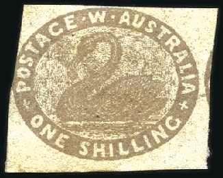 Stamp of Australia » Western Australia 1854-64 Swan selection of 7 stamps incl. 1854 1d b