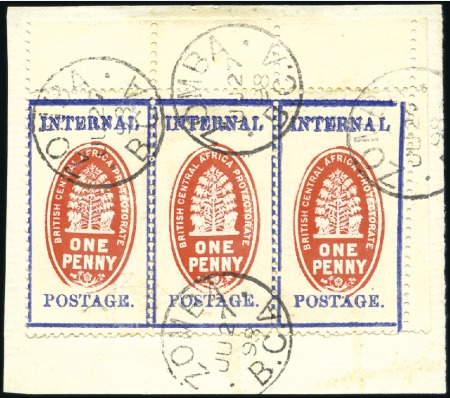 Stamp of Nyasaland » British Central Africa 1898 1d Vermilion and deep ultramarine, setting II