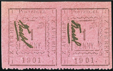 Stamp of South Africa » Anglo Boer War PIETERSBURG: 1901 1d Black on red type 1 imperf. i