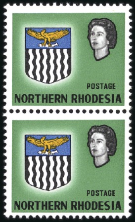 Stamp of Northern Rhodesia 1963 Arms 4d green with missing value in mint vert