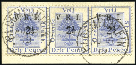 Stamp of South Africa » Orange Free State 1900 2 1/2d on 3d Ultramarine with variety "no sto