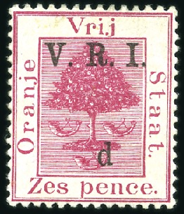 Stamp of South Africa » Orange Free State 1900 6d on 6d bright carmine with variety "6 omitt