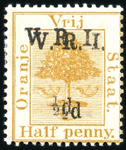 Stamp of South Africa » Orange Free State 1900 1/2d on 1/2d with surcharge double variety, m