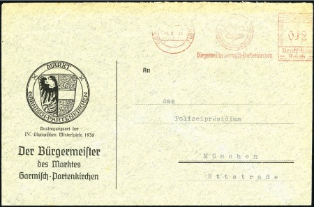 Stamp of Olympics 1936 Garmisch group of 3 covers incl. printed env.