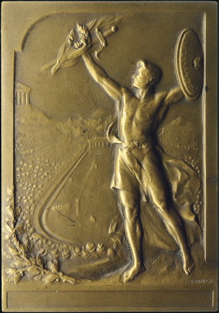 Stamp of Olympics » 1906 Athens 1906 Athens plaque in bronze by Vennier depicting 