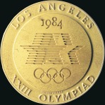 Stamp of Olympics 1984 Los Angeles Volunteer's participation medal i