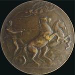 Stamp of Olympics 1920 Antwerp participation medal in bronze, some l