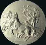 Stamp of Olympics 1912 Stockholm participation medal in pewter, coup