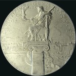 Stamp of Olympics 1912 Stockholm participation medal in pewter, coup