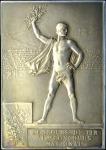 Stamp of Olympics 1900 Paris Exposition award plaque in silvered bro