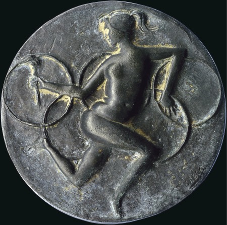 Stamp of Olympics 1960 Rome participation medal, minor oxidisation, 