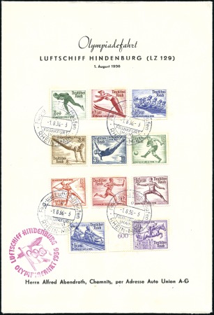 Stamp of Olympics 1936 Berlin stamps group of 3 items plus 10 vignet