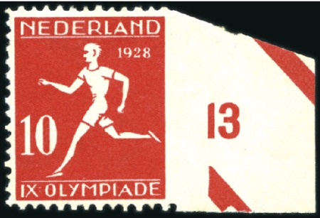 Stamp of Olympics 1928 Olympics 10c marginal IMPERF. AT RIGHT, mint 