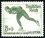 Stamp of Olympics 1936 Garmisch-Partenkirchen set of three with "MUS