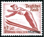 Stamp of Olympics 1936 Garmisch-Partenkirchen set of three with "MUS