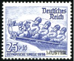 Stamp of Olympics 1936 Garmisch-Partenkirchen set of three with "MUS
