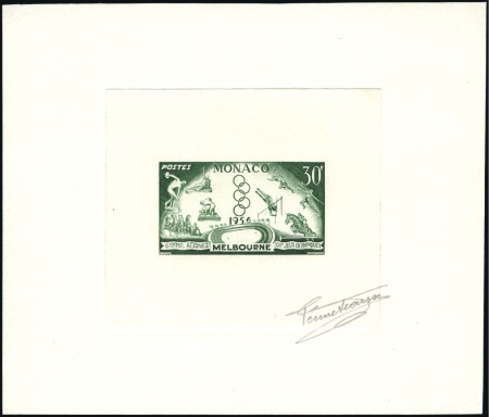 Stamp of Olympics » 1956 Melbourne MONACO: 1956 Melbourne 30F artist's die proof of u