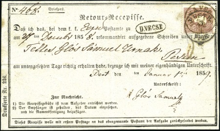 Stamp of Hungary Postformulare - Postal Forms

1858 10Kr braun Ty