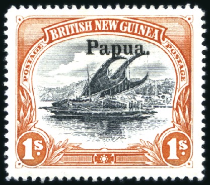 Stamp of Papua 1906 Large Papua ovpt on 1s wmk. vertical, fresh w
