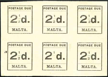 Stamp of Malta POSTAGE DUES: 1925 local printing 2 1/2d, error '2