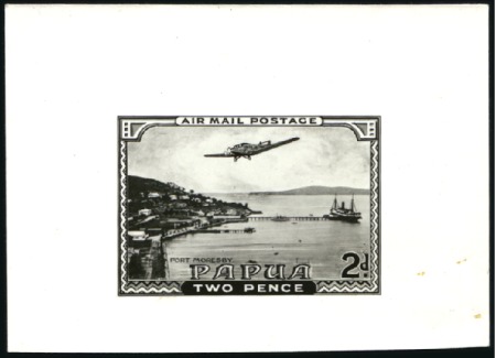 Stamp of Papua 1938 Airmail 2d Essay for Port Moresby design with