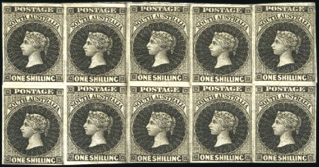Stamp of Australia » South Australia 1855 London printing 1s imperforate plate proof in