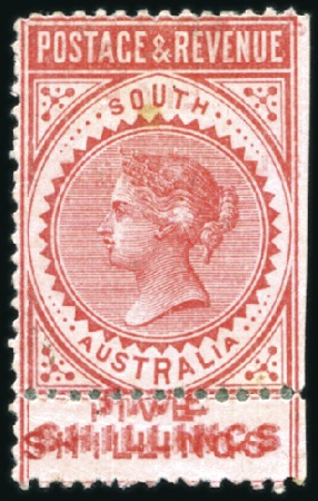 Stamp of Australia » South Australia 1886-96 High values 5s rose-pink with value printe