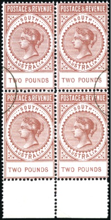 Stamp of Australia » South Australia 1886-96 High values, £2, 50s, £4 and £5, each in a