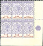 Stamp of Australia » South Australia 1886 High values, plate proofs of 2s6d and 5s, bic